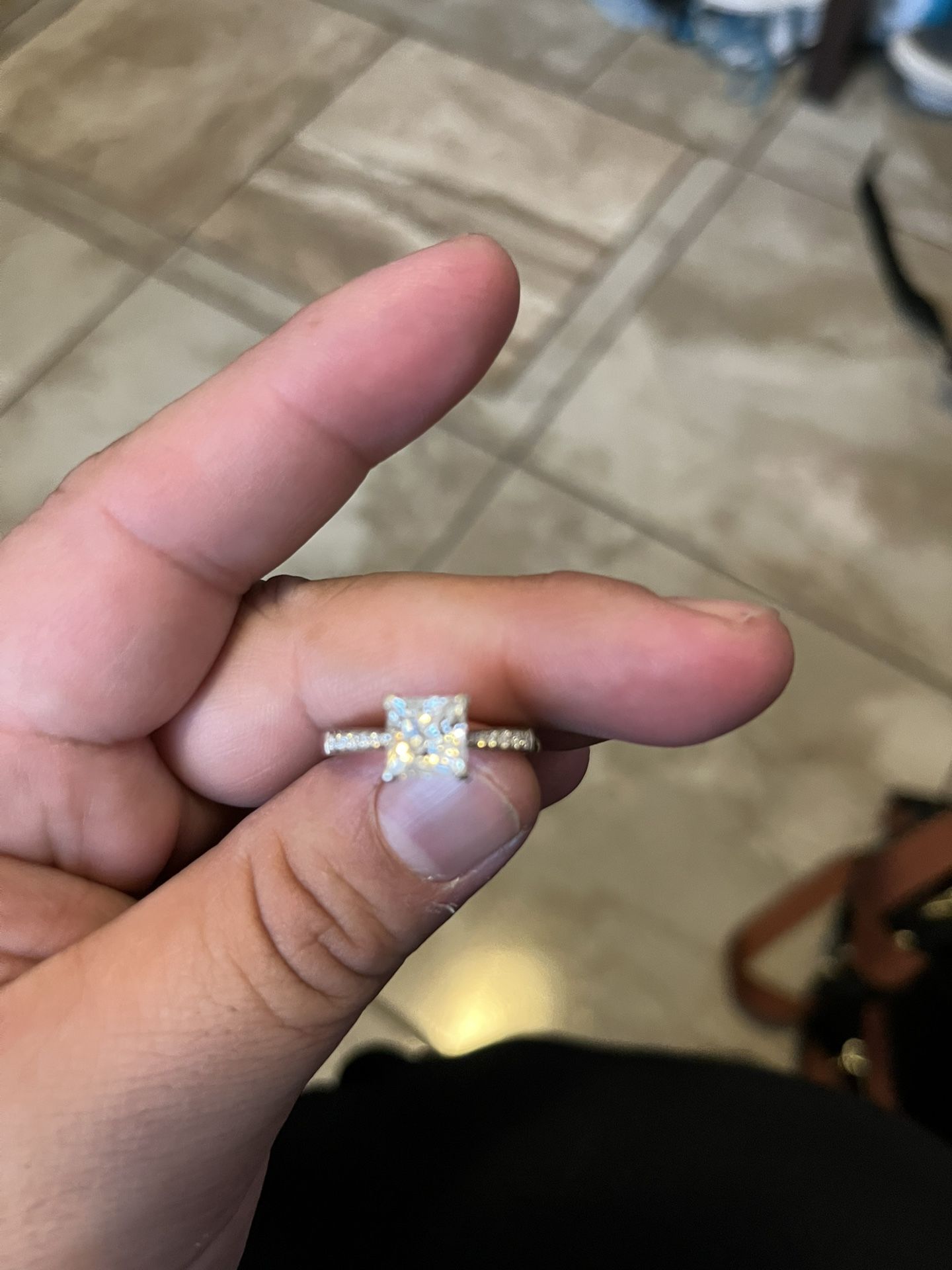2kt. 14 Kt White Gold Engagement Ring Lab Grown Princess Cut