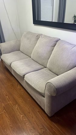 Light Gray 3-Seat Fabric Sofa bed