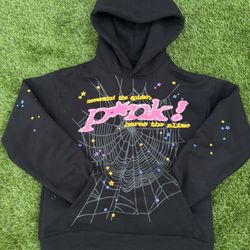 Sp5der hoodie Pink. Size small 