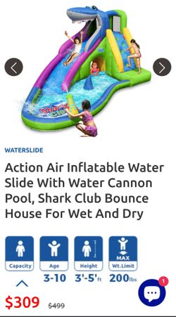Action Air Sharks Club Water slide New