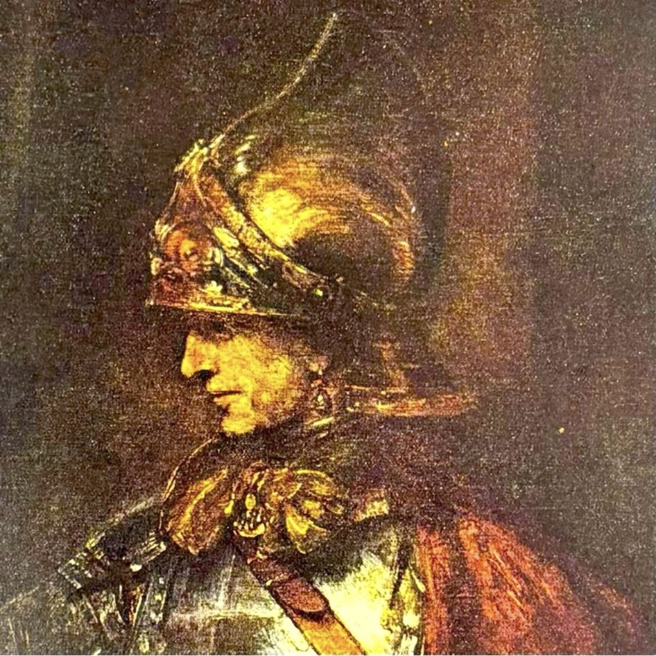 REMBRANDT Man in Armor Original Vintage Fine Art Print 1930’s USA Dutch School Printed Antique Collectible Golden Age Ephemera