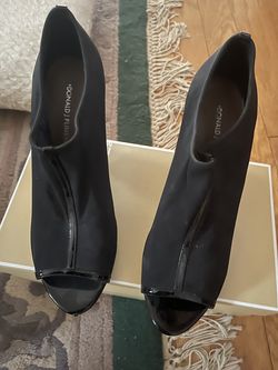 Black Nylon Peep Toe (Donald J. Pliner) Heels