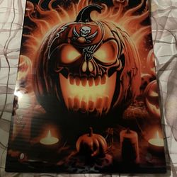 Bucs Halloween Glass Art