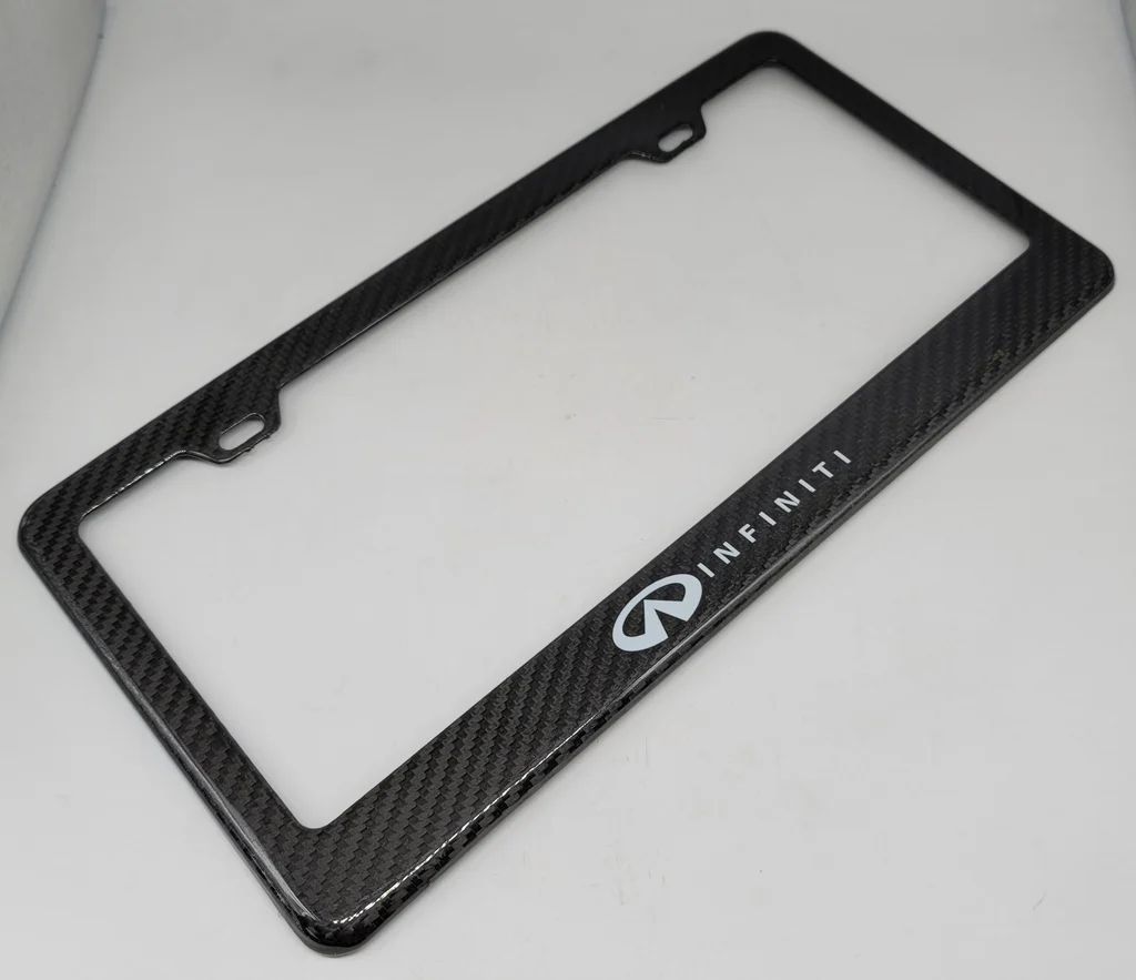 BRAND NEW INFINITI 100% Real Carbon Fiber License Plate Frame Tag Cover Original 3K