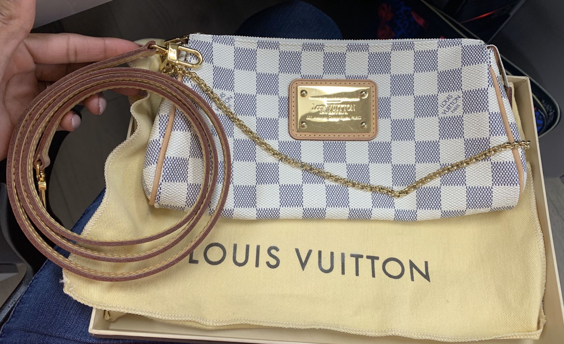 Louis Vuitton clutch bag Azur Damier N55214 (discontinued) collectible!