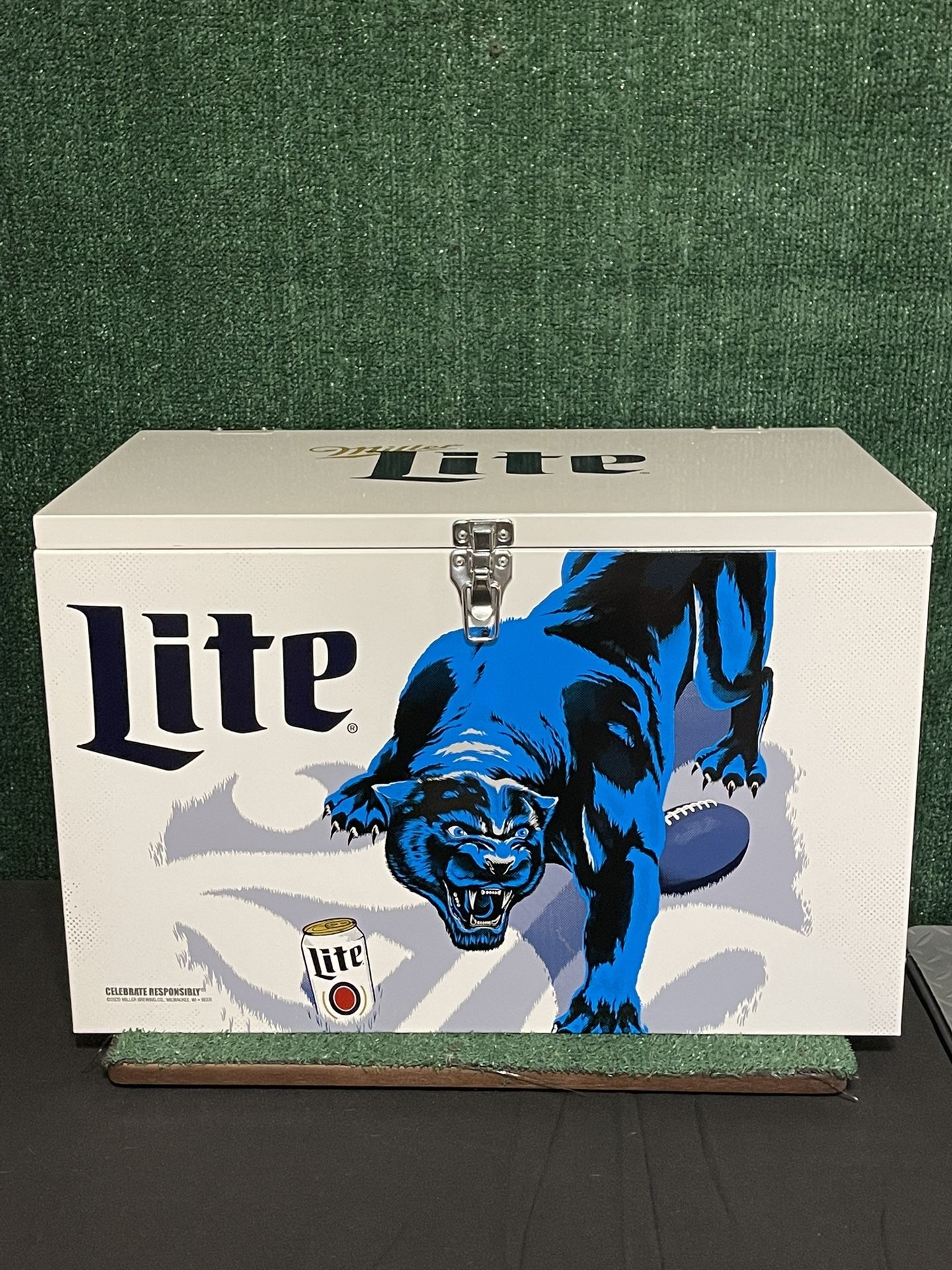 NFL Carolina Panthers Miller Lite Ice Box Cooler .