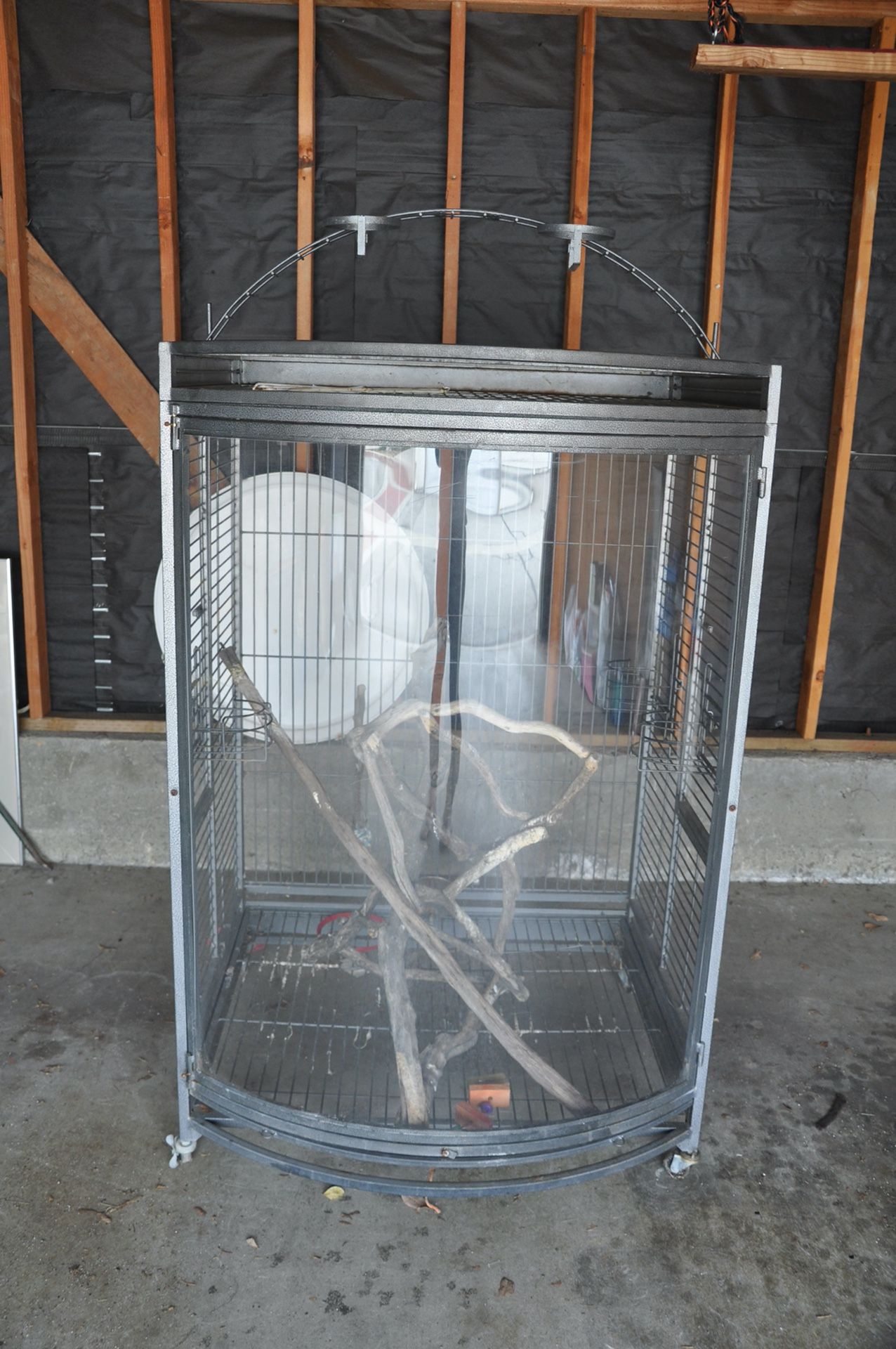 A Deluxe Custom Large chrome/acrylic Parrot Cage