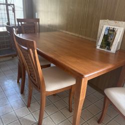 Wooden Dining Table And 4 Chairs