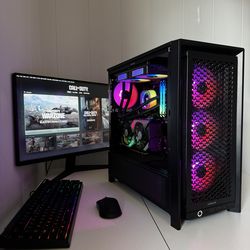💎 Custom RGB Gaming PC Setup – RTX 3070 + 32GB RAM + 144Hz Monitor + LCD Cooler 💎