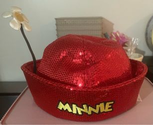 Disney Minnie w/daisy flower red Sparkly Hat