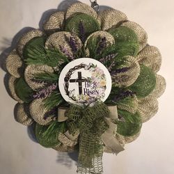 He Is Risen Wreath Cross 20 “ 