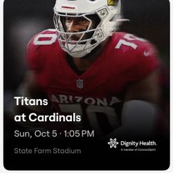 2 Tickets Cardinals vs Titans Plus Parking 