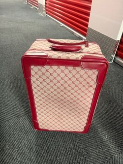 VINTAGE LARGE RALPH LAUREN MONOGRAM ROLLING LUGGAGE 30" CASE - red