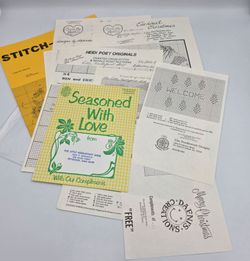 Vintage 15~ The Little Needlepoint Shop Various Cross Stitch Patterns Leaflets