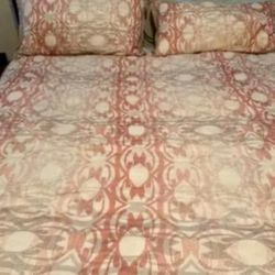 King Size Bed Reversible Comforter Set Including Decorative Pillows