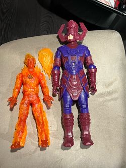 Marvel Fantastic four 11” Human Torch and 14” titan Galactus Action Figures