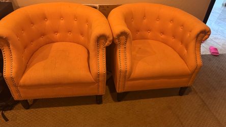 Two Mustard Sofa Chairs (make me an offer)