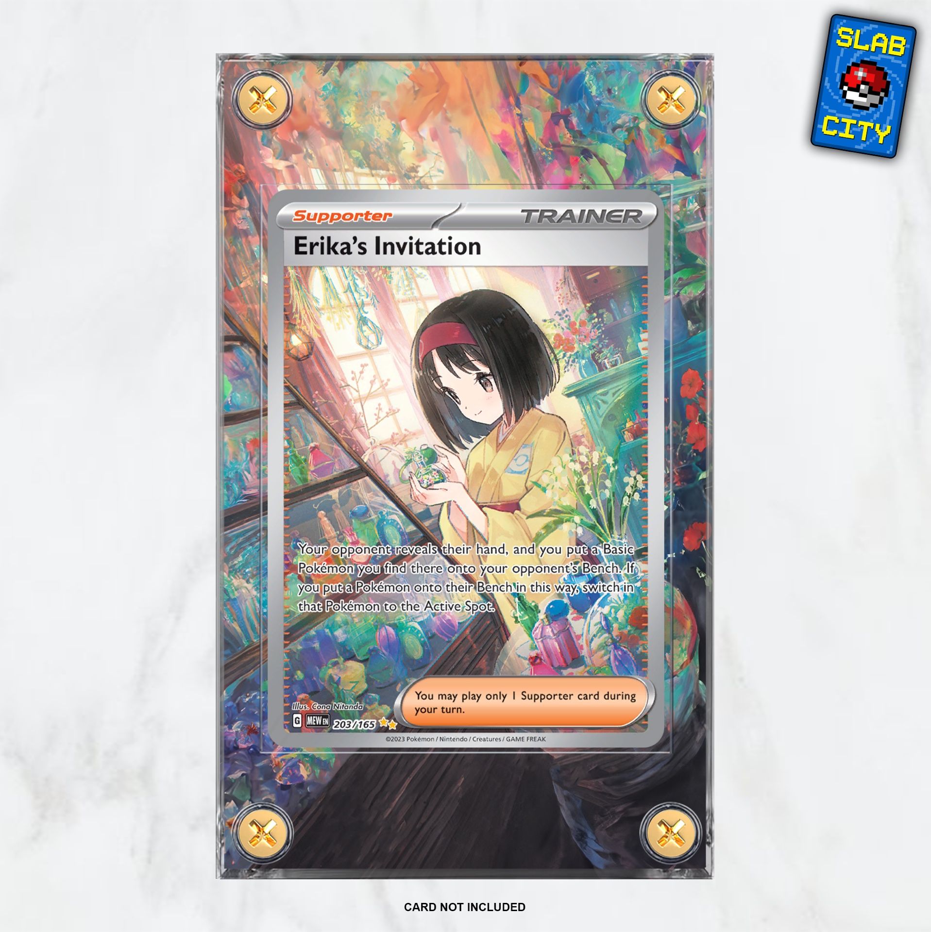 Erika's Invitation #203 SIR Pokémon 151 - Extended Artwork Pokémon Card Display Case