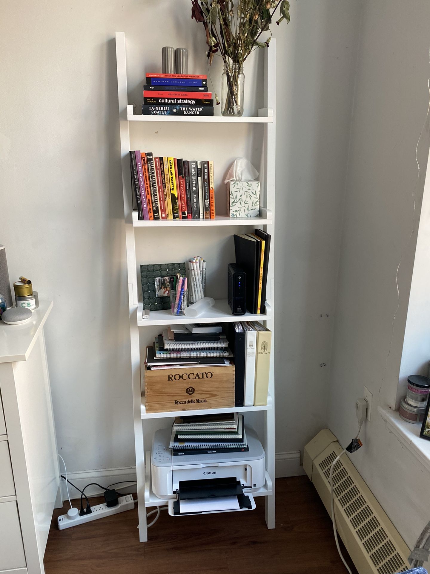 White Ladder Bookshelf, 5 Tier