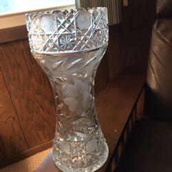 Large Antique Cut Glass Vase