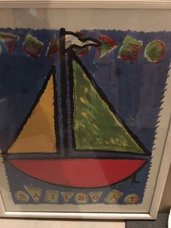Sailboat art for kids room