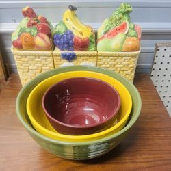 (3)Home Trends Dishwasher, Microwave,  And Oven Safe  Bowls