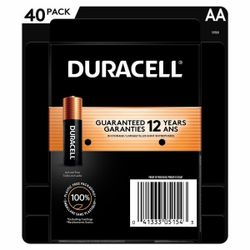 Duracell POWER BOOST Coppertop Alkaline AA Batteries, 40-pack
