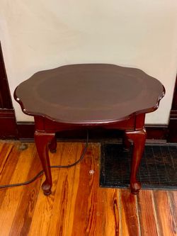 Vintage Scallop Edge Cherry End Table