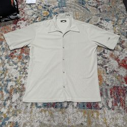 Vintage 90s BC Ethic Waffle Knit Short Sleeve Button Up Shirt