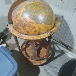 Mid Century Italian World Globe Cocktail Stand