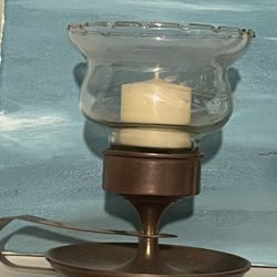 Vintage Look - Copper Candleholder w/ Globe