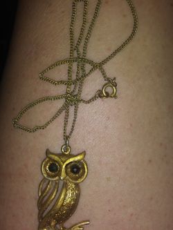 Vintage owl pendant necklace