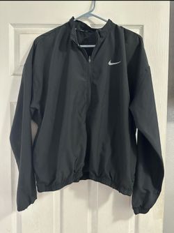 Nike Dri-FIT Women’s Full Zip Windbreaker Jacket XL Black Running Athletic EUC