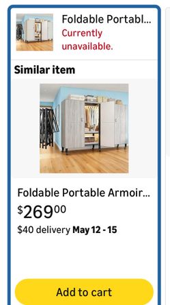 SOLD OUT 74.8” Freestanding Portable Folding Rack Closet Storage