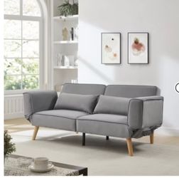 Brand New 72.8'' Futon Sofa Bed with Adjustable Armrests and Recliner Function