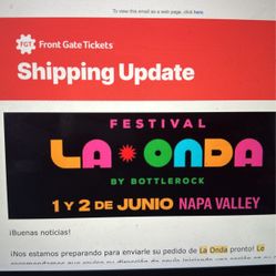 La Onda Bottlerock Festival 2 Tickets