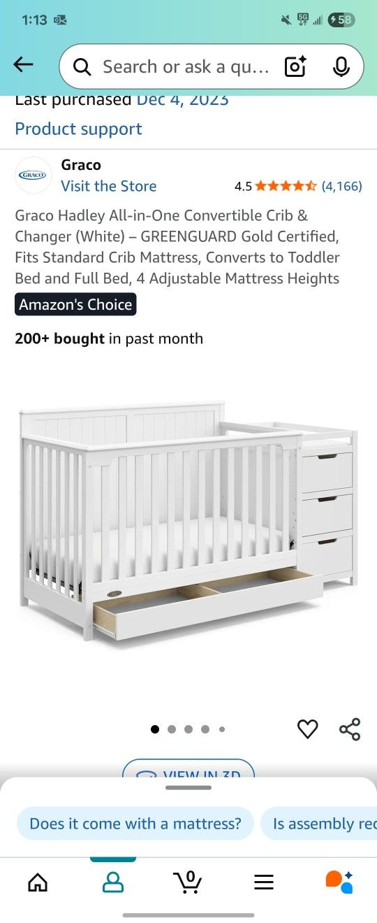 Crib + Mattress + Sheet
