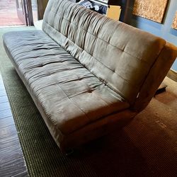 FREE Convertibile Futon Olive Green Faux Suede
