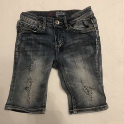 Elite Girls Sz 8 Denim Distressed Medium Wash