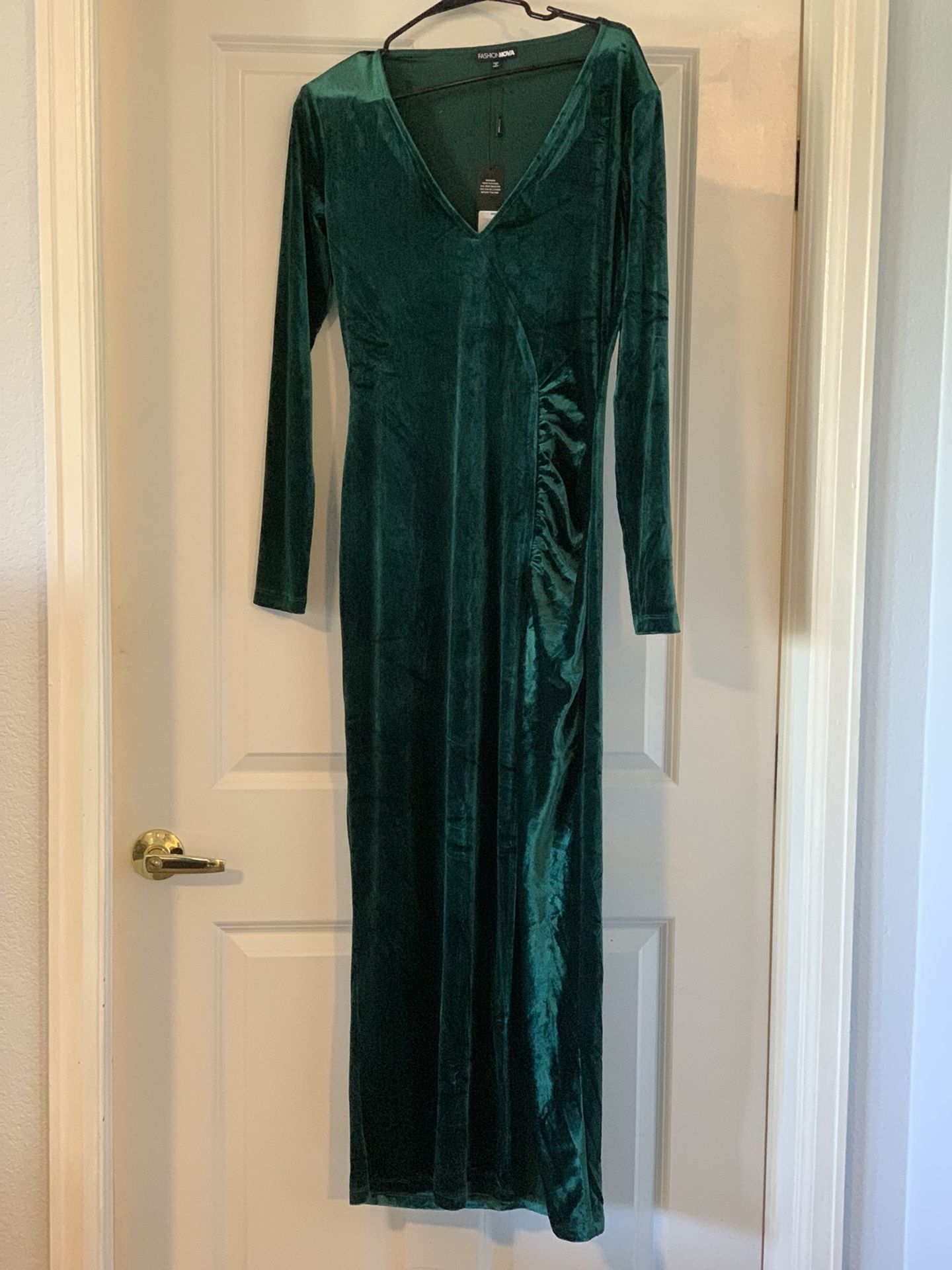 Green Velvet Dress, Size M