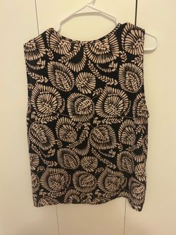 Zac & Rachel XL Black Beige Floral Sleeveless Top