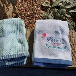 Hand Towel Sets. Each Have Two Towels. Each Set