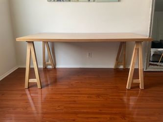 Wooden dining table for 6
