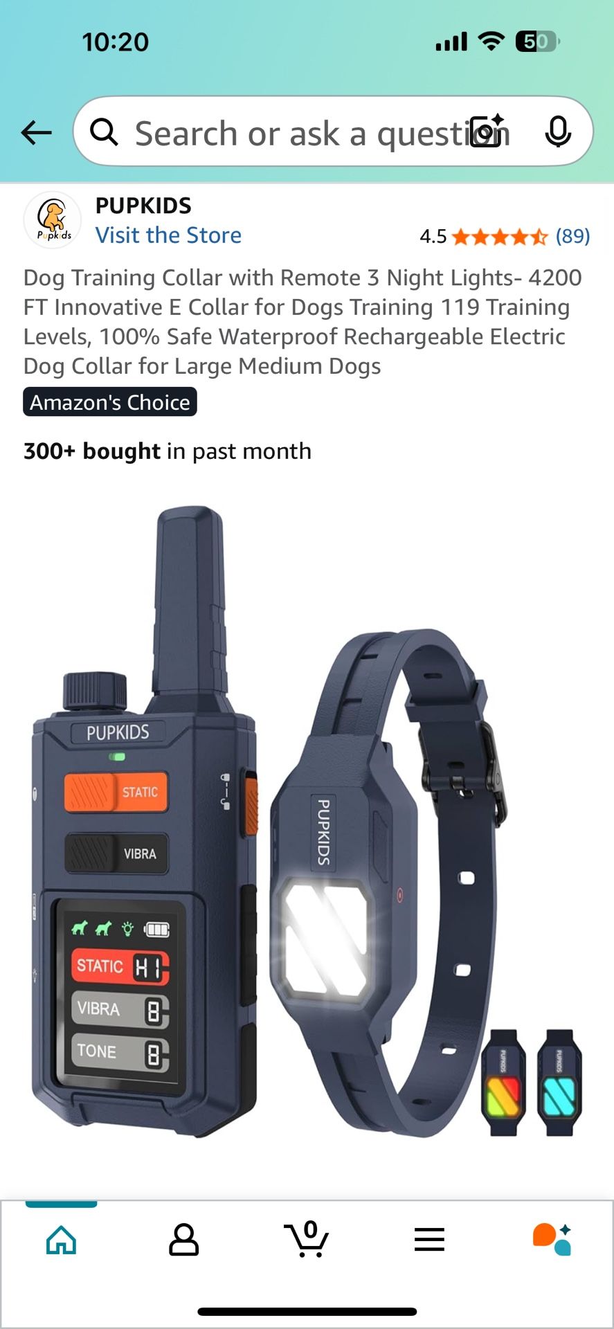 Dog training collar.