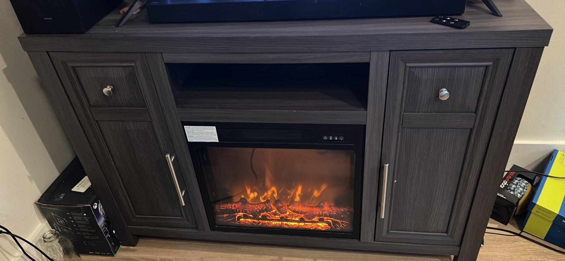 TV Console Fireplace 
