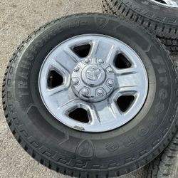 Only 2 wheels available 18” chrome Ram Wheel 18 Diesel 2500 Rim 8 lug 8x165.1 bolt pattern 8x6.5 factory original stock take Off Oem 275/70r18 Tire