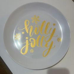 Loblolly Pines White Gold Collection 2 Piece Platter Set Let it Snow Holly Jolly