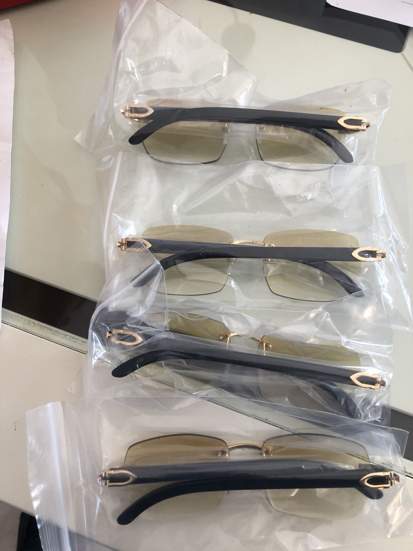 Wholesale Cartier Sunglasses Black Gold Buffs