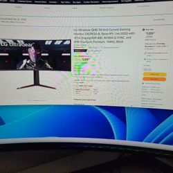 LG UltraGear QHD Widescreen Curved Gaming Monitor 34inch 