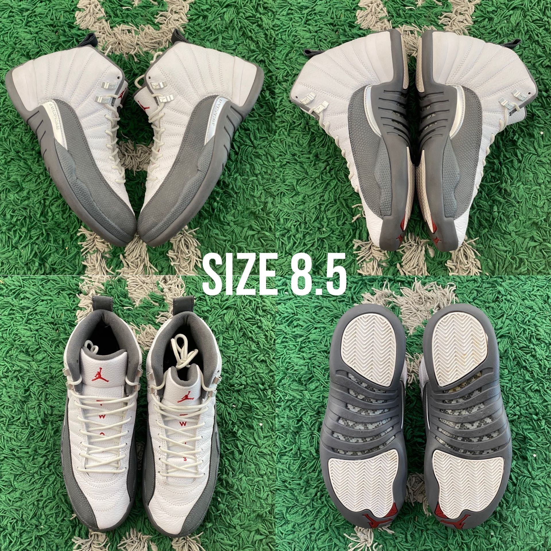 Air Jordan 12 White Dark Grey Size 8.5